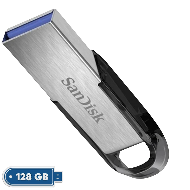 فلش مموری سن دیسک Ultra Flair CZ73 ظرفیت 128 گیگابایت با بدنه فلزی و USB 3.0
