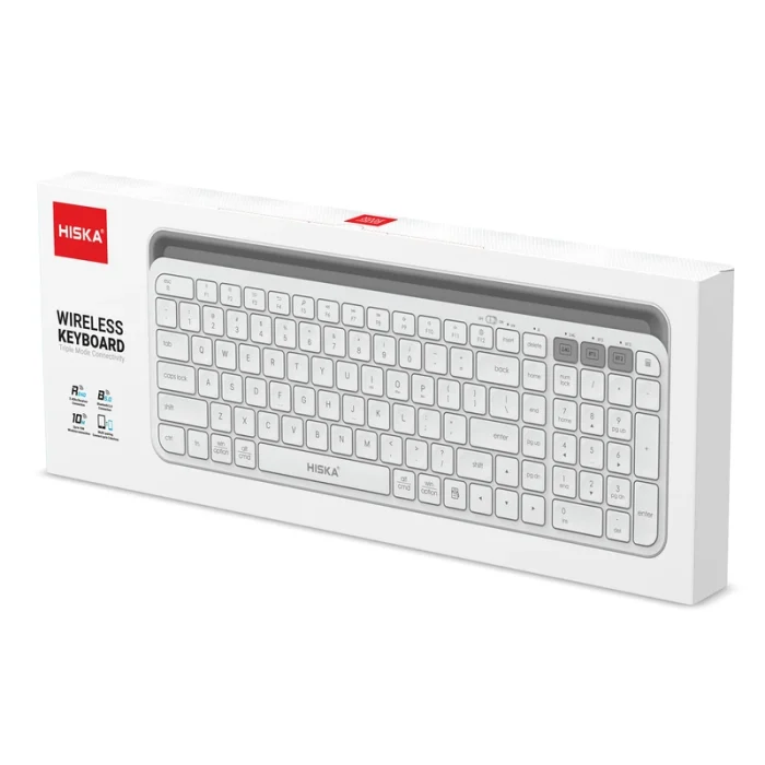 کیبورد بی‌ سیم هیسکا HX-KE255 | بلوتوث + دانگل USB - تصویر 2