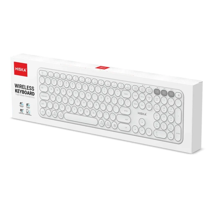 کیبورد بی‌ سیم هیسکا HX-KE250 | بلوتوث + دانگل USB - تصویر 2